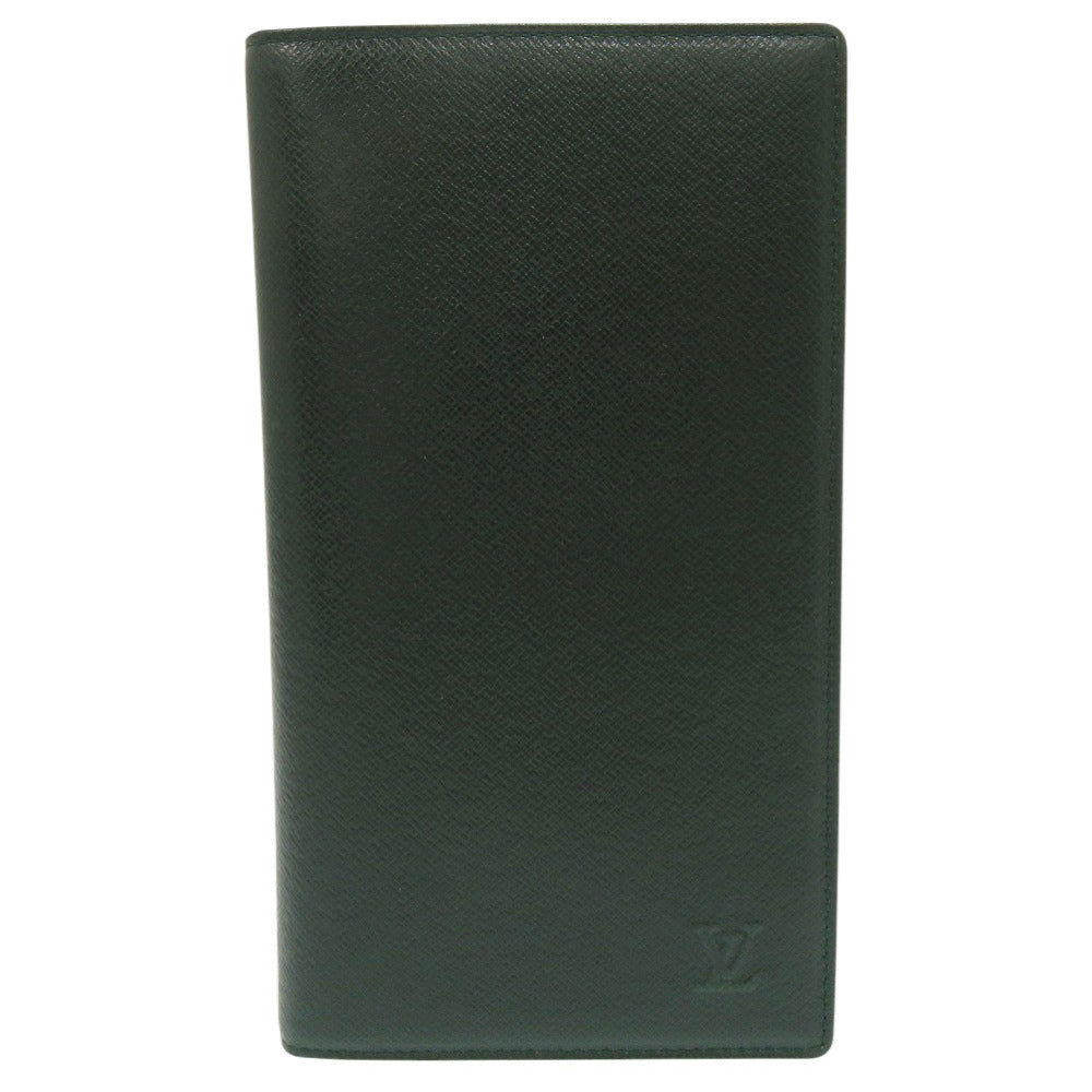 Louis Vuitton Long Purse Taiga Bill Compartment Green Wallet Case