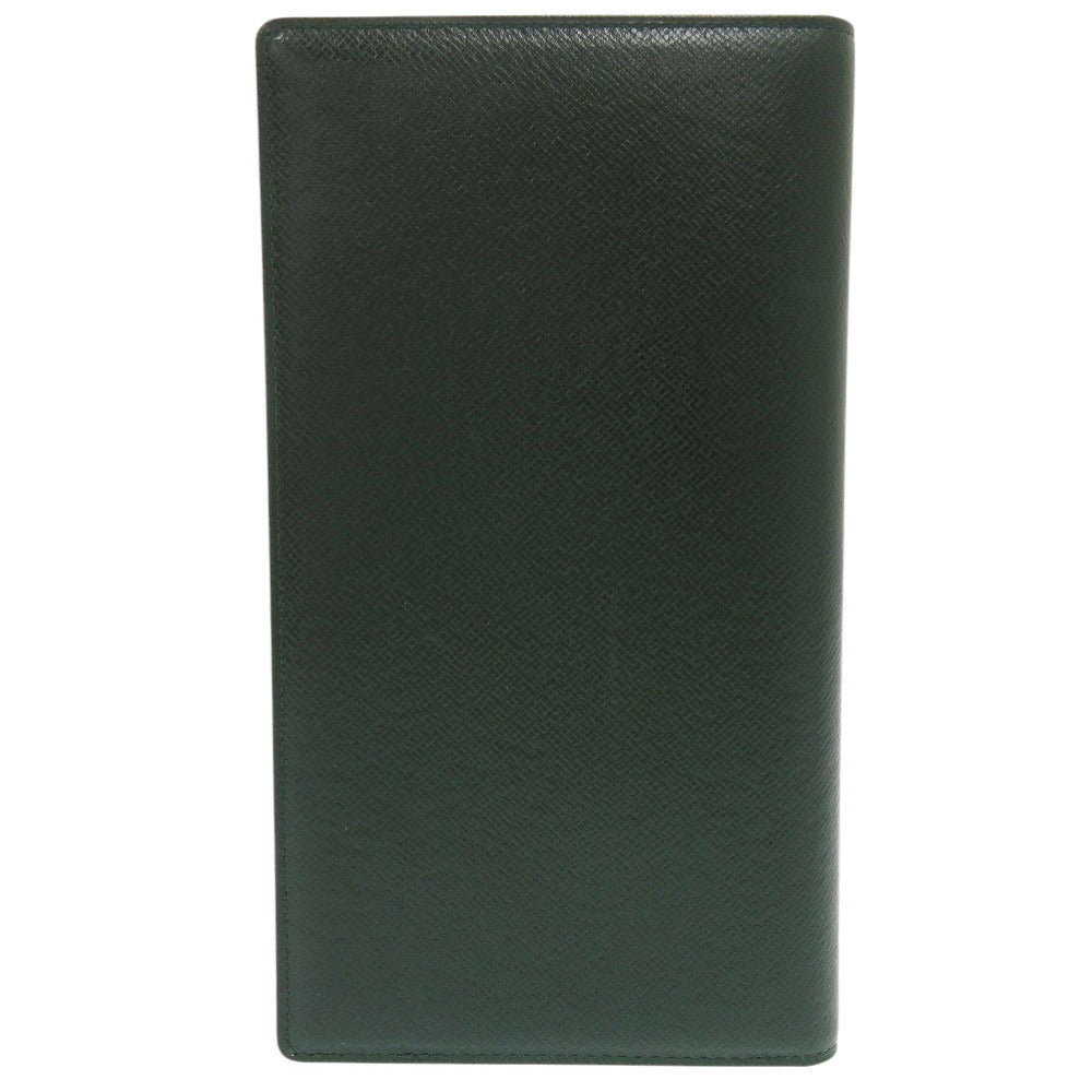 Louis Vuitton Long Purse Taiga Bill Compartment Green Wallet Case