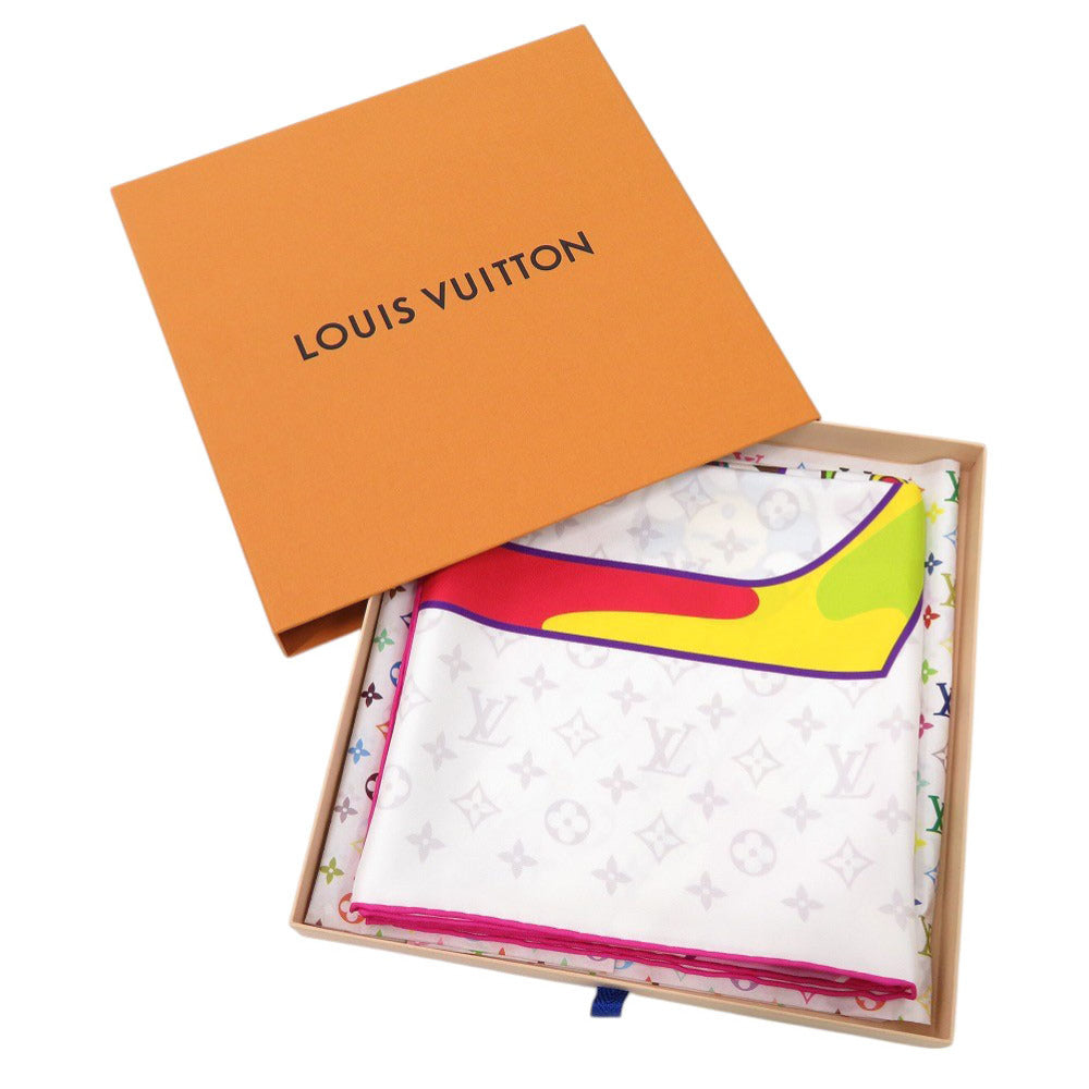 Louis Vuitton scarf M96097 silk × TM White