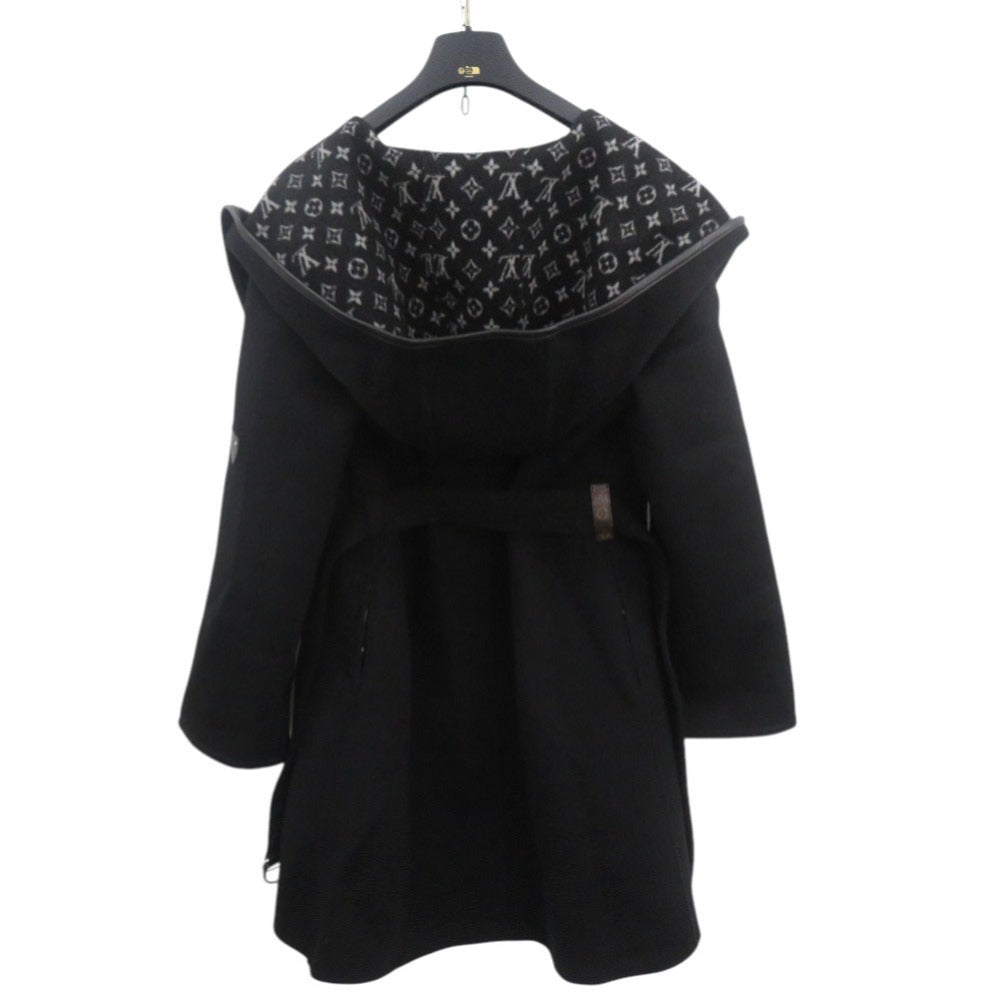 Louis Vuitton Other Silk hooded wrap coat Wool Black Apparel