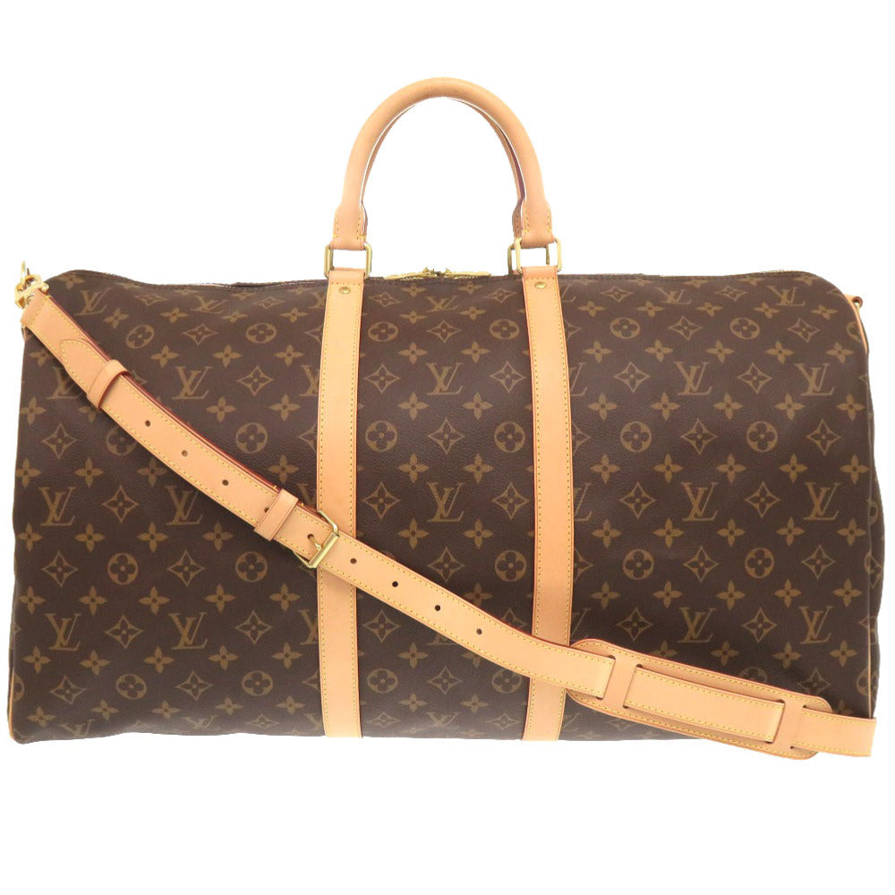 Louis Vuitton Boston Duffel M41414 New Keepall Monogram Canvas Brown Travel Bag
