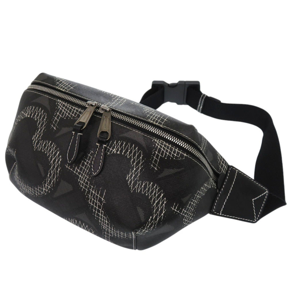 Burberry Waist Bag Pvc Sling Bag One Belt Tb Monogram Black