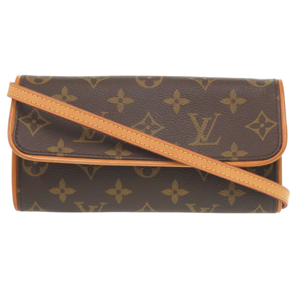 Louis Vuitton M51854 Pochette Twin PM Monogram Canvas Brown Shoulder Bag 7X1441Gz5K21