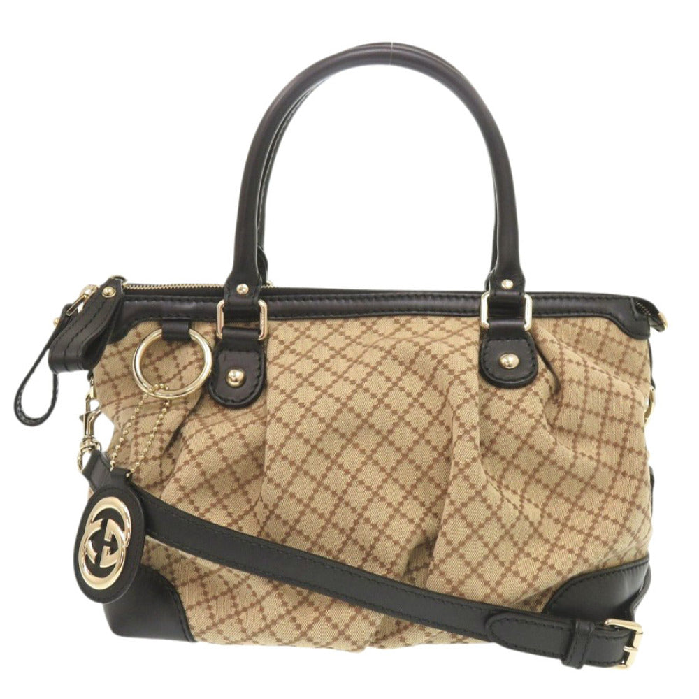 Gucci GG Leather Canvas Beige Handbag 7X1465Se5R9