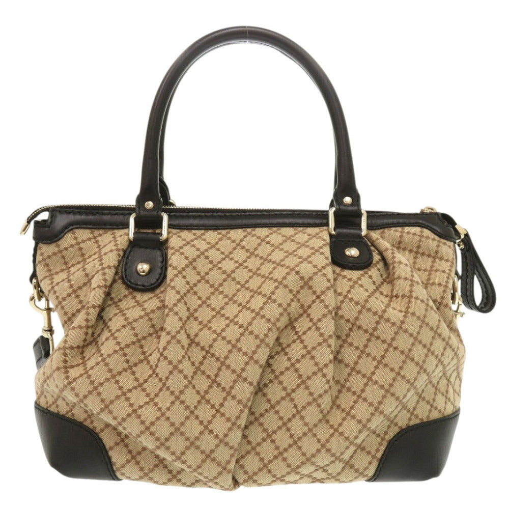 Gucci GG Leather Canvas Beige Handbag 7X1465Se5R9