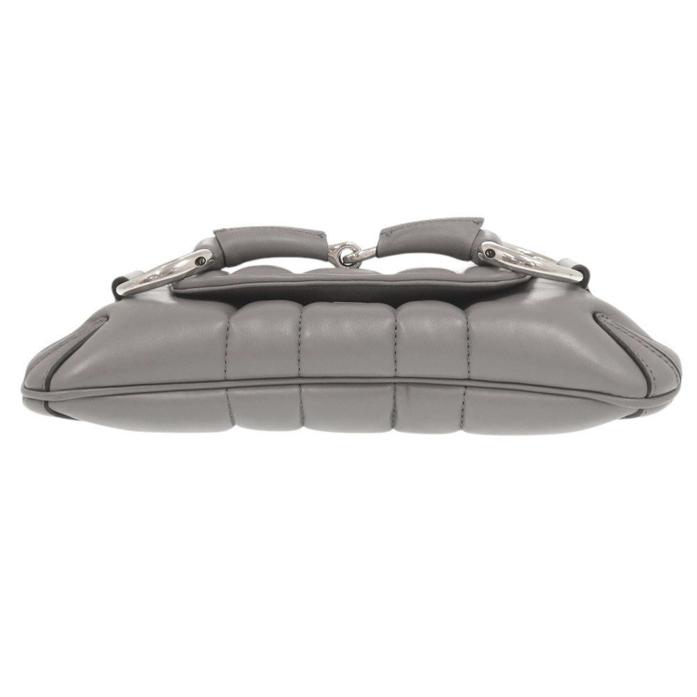 Gucci Horsebit Leather Gray Shoulder Bag