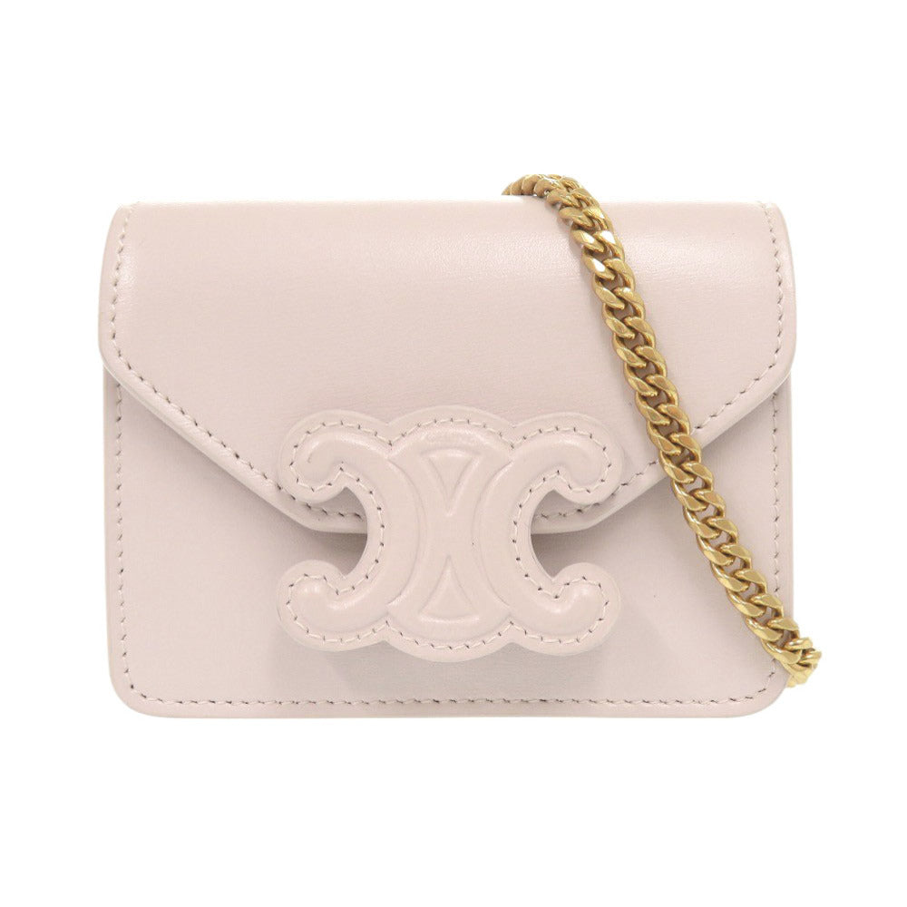 Shoulder Bag Type Chainshoulder Pouch Triomphe Women Leather Pink