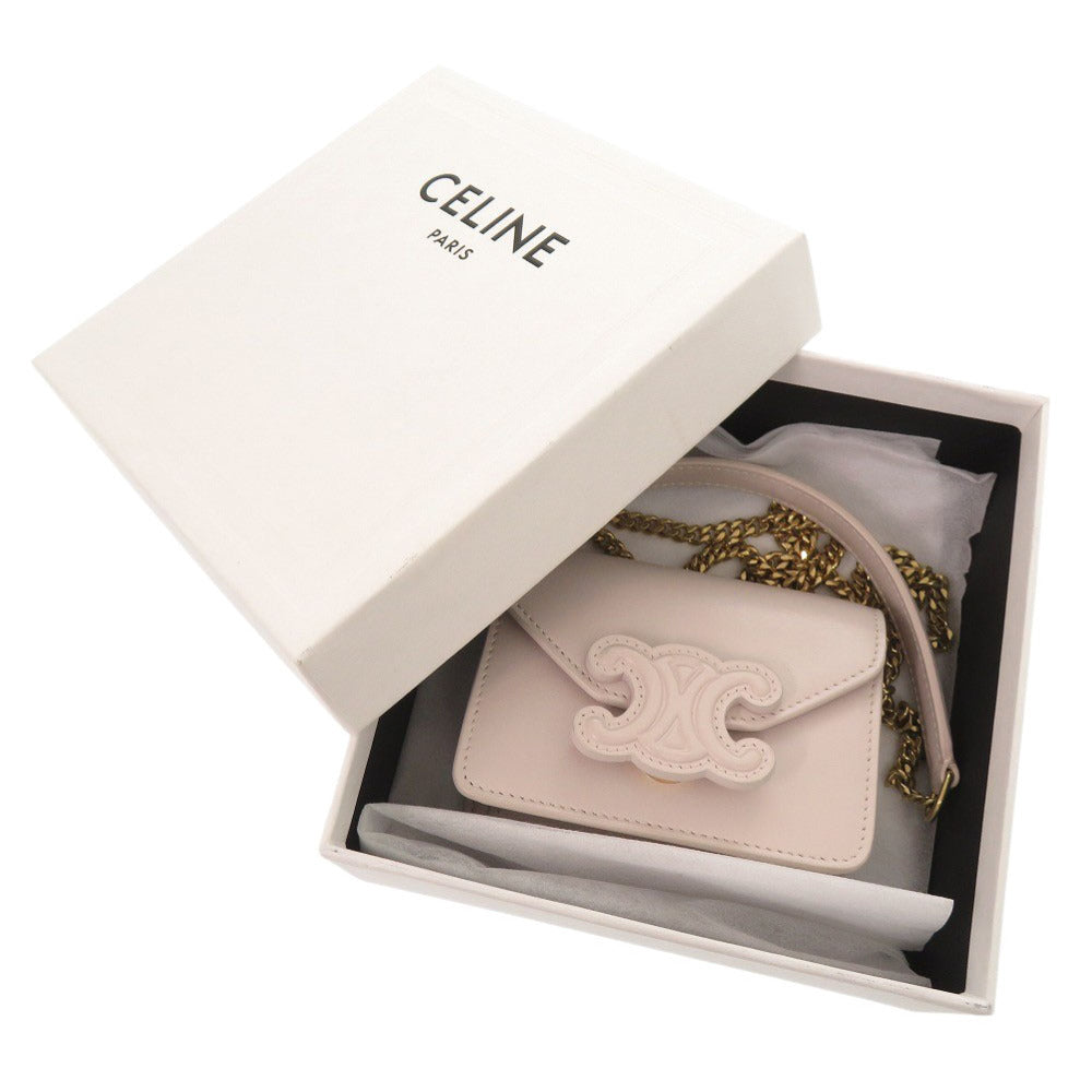 Shoulder Bag Type Chainshoulder Pouch Triomphe Women Leather Pink