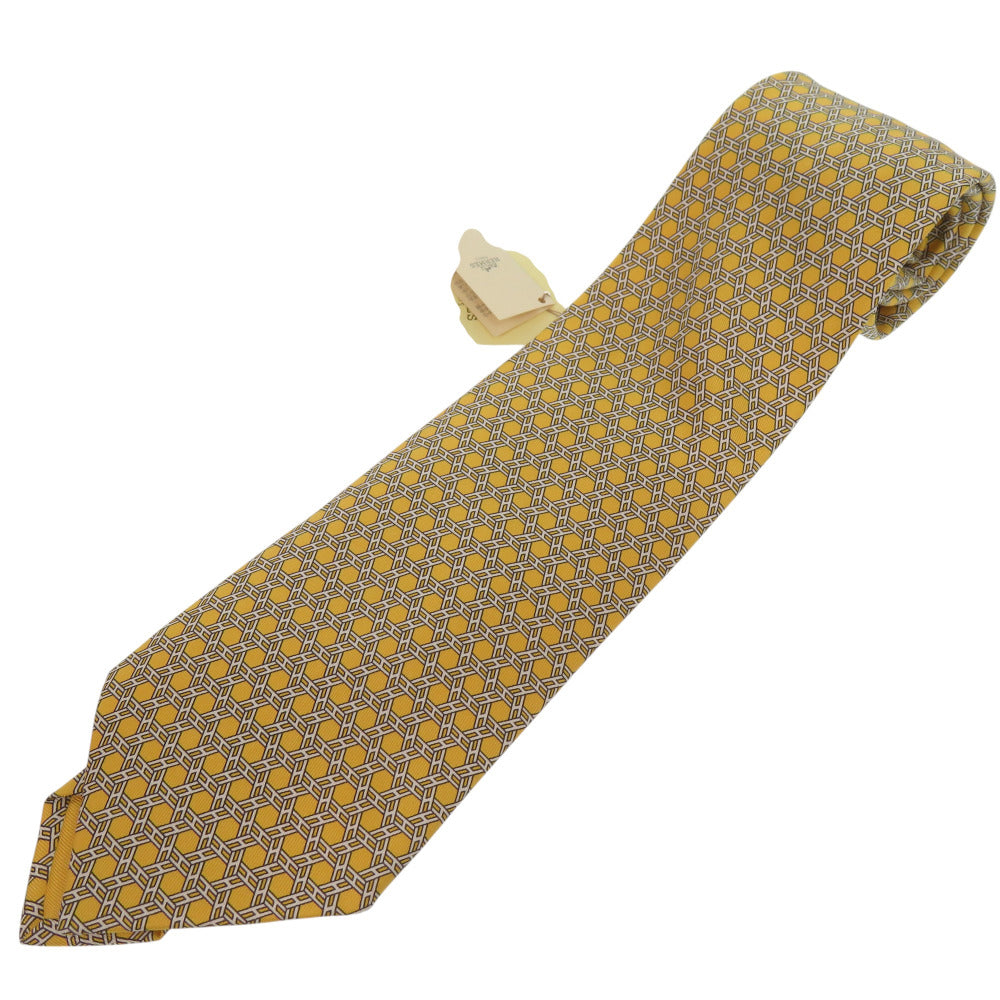 Tie Silk Yellow All Over H Chene Logo Travel Bag