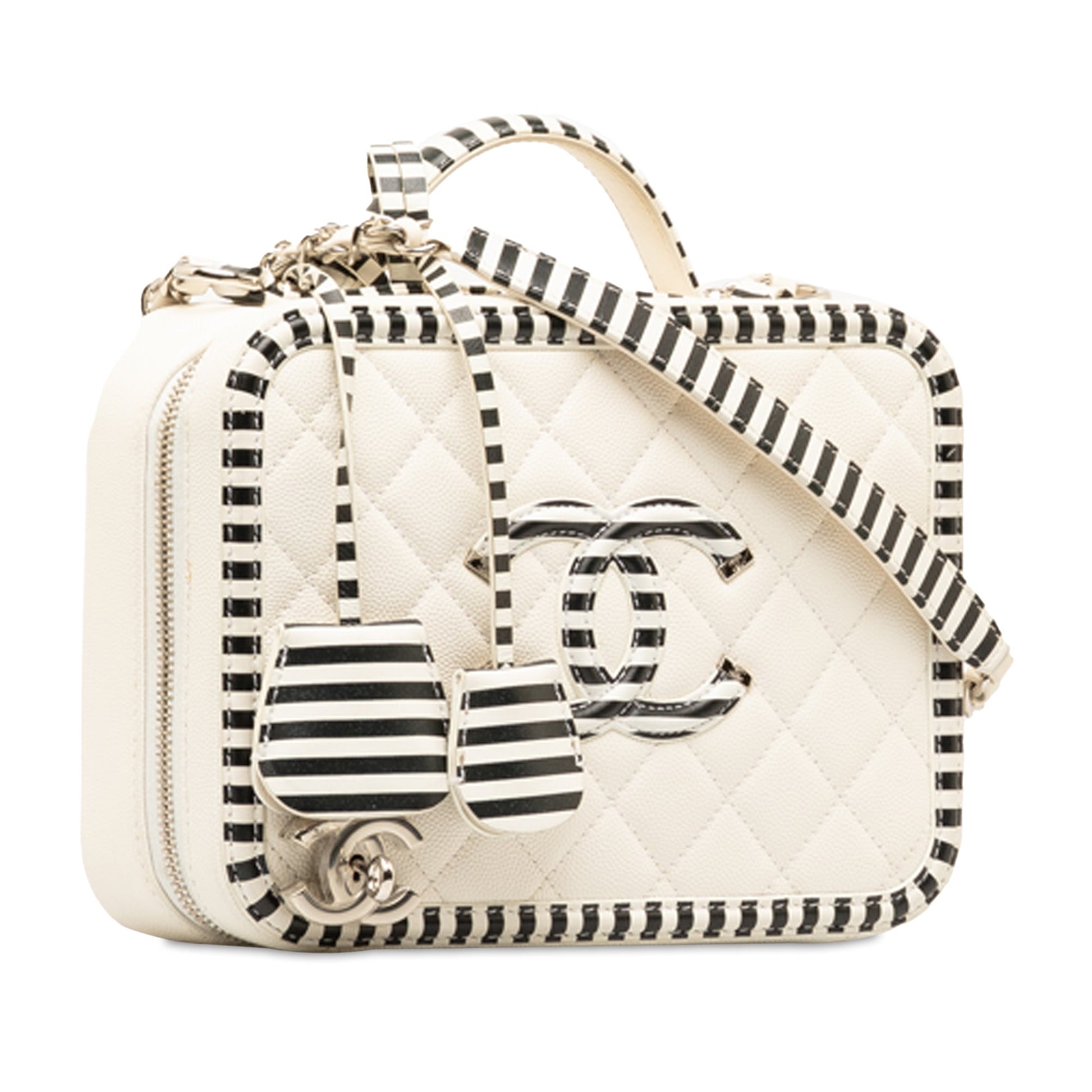 CHANEL Medium Caviar CC Filigree Vanity Case Satchel