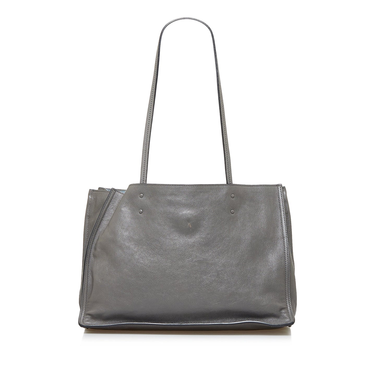 Prada Glace Calf Etiquette Tote Bag Gray