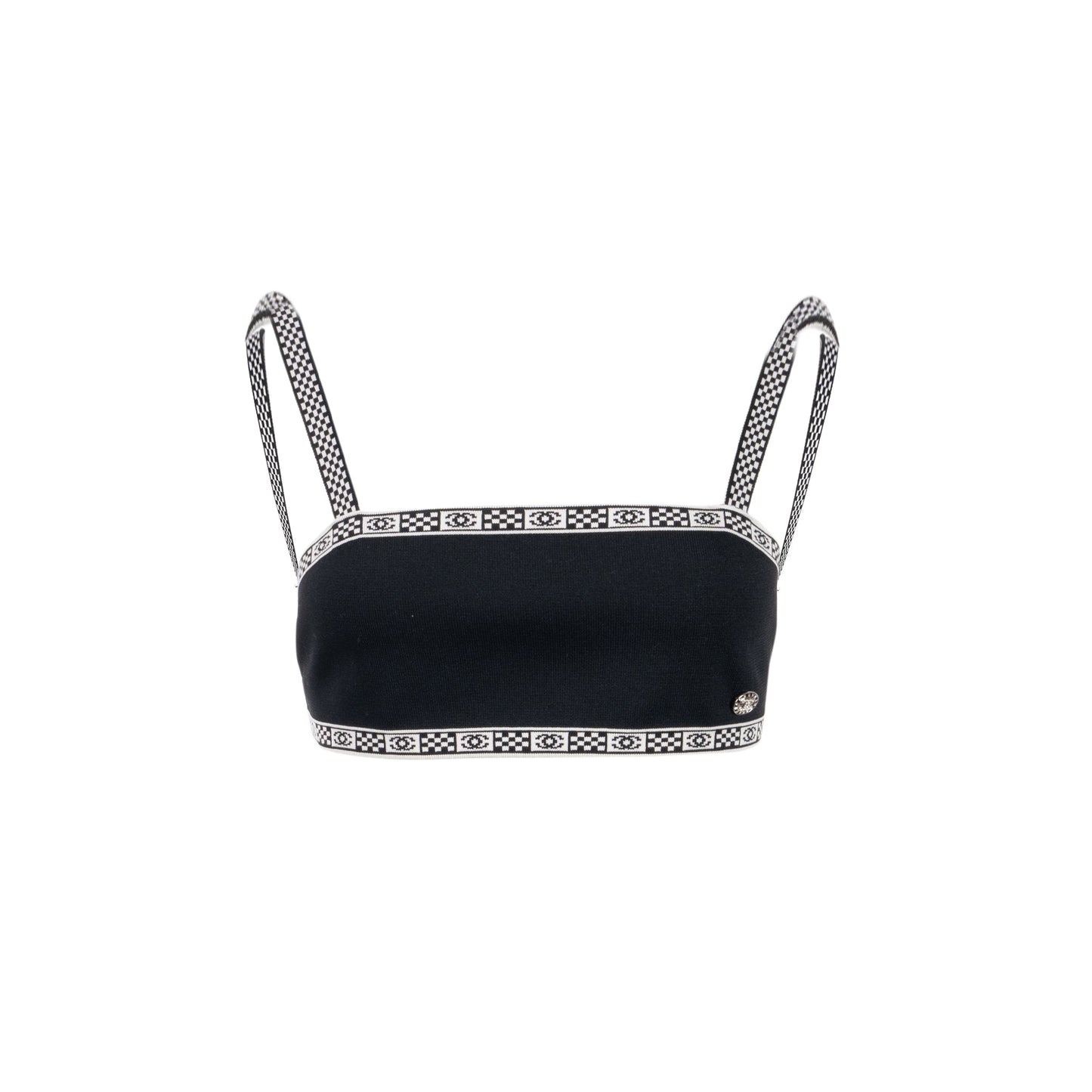 Chanel Black White Handbag Black White