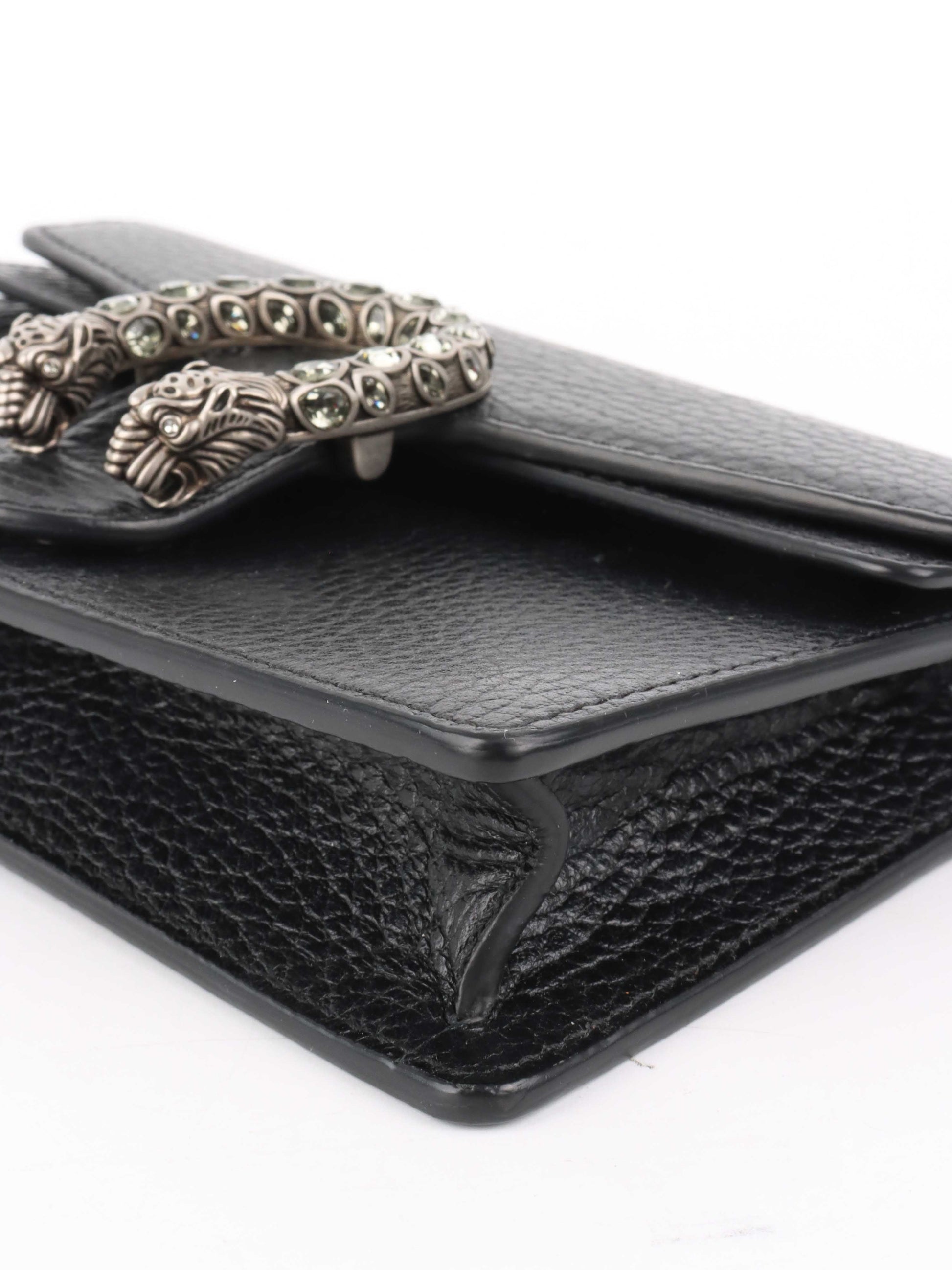 Gucci Black Super Mini Dionysus Bag.