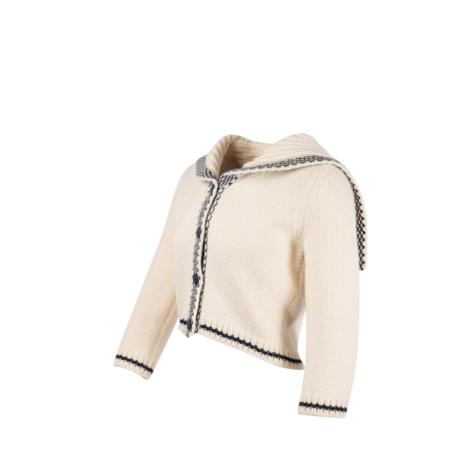 Dior Size Marineiere Cardigan Virgin Wool Cashmere Handbag Beige Travel Bag