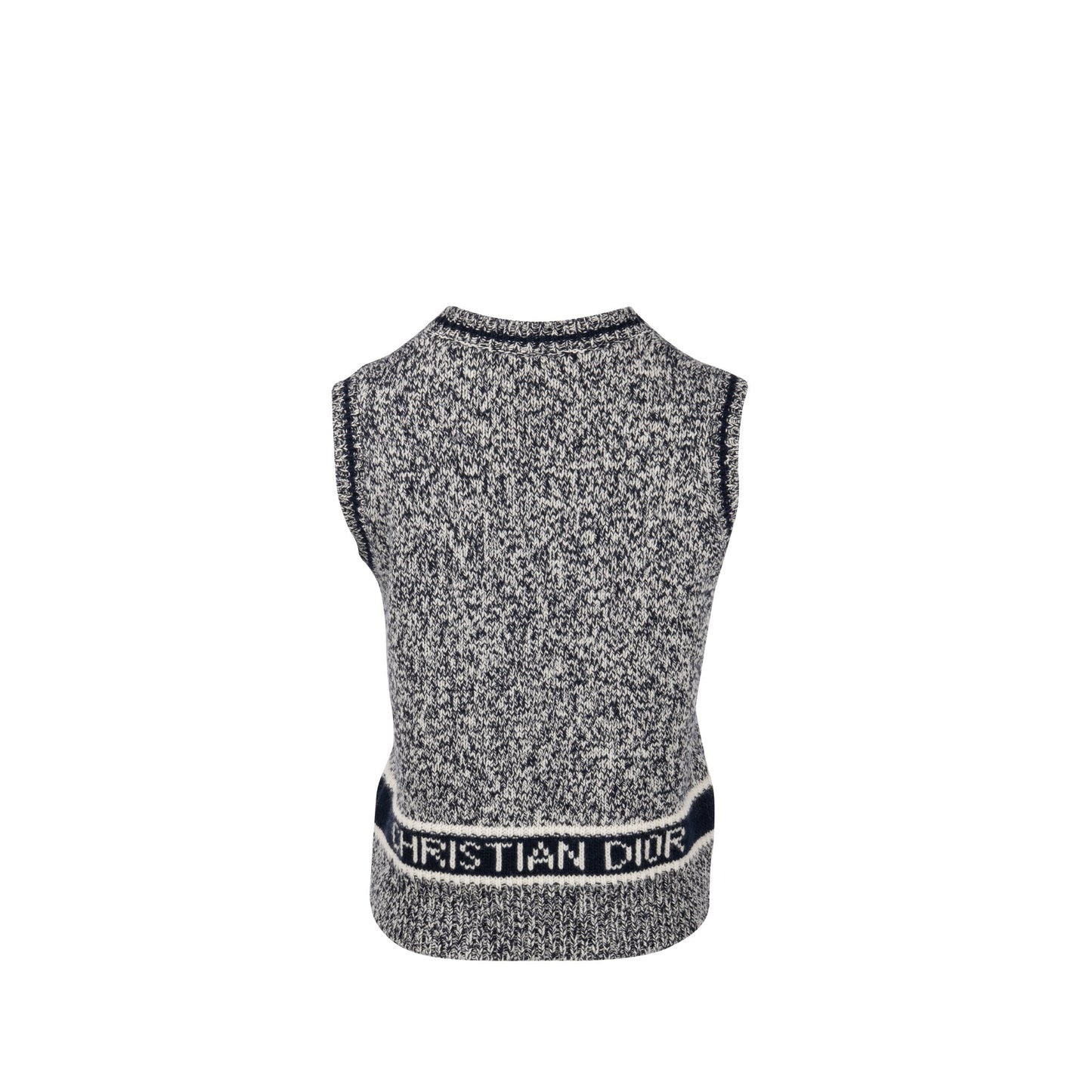 Dior Size V Neck Sweater Vest Wool Cashmere White Travel Bag