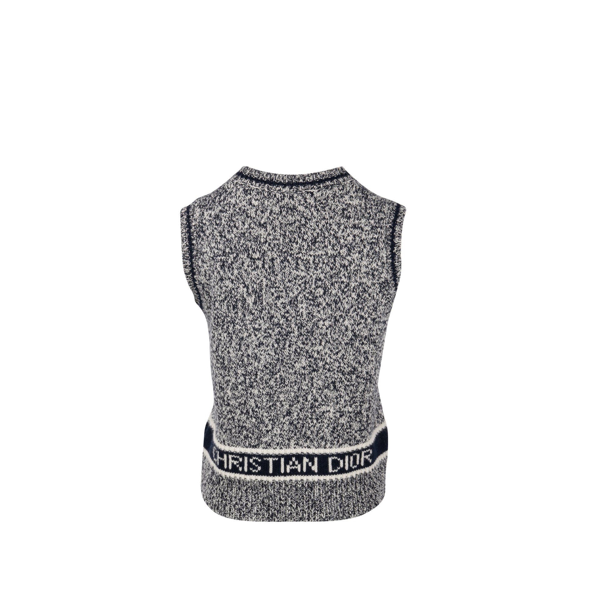 Dior Size V Neck Sweater Vest Wool Cashmere White Travel Bag