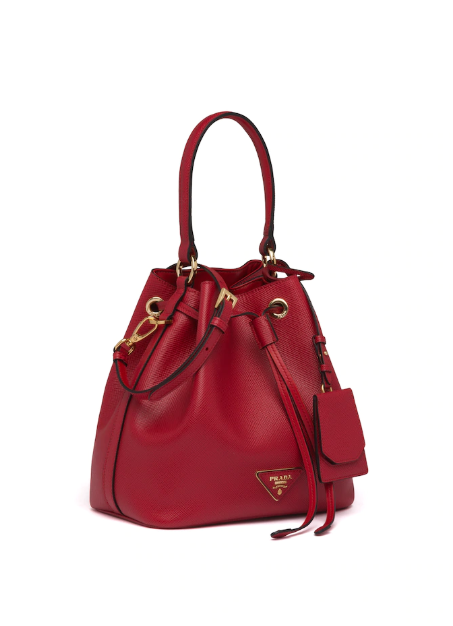 Prada Prada Saffiano Leather Bucket Bag Red
