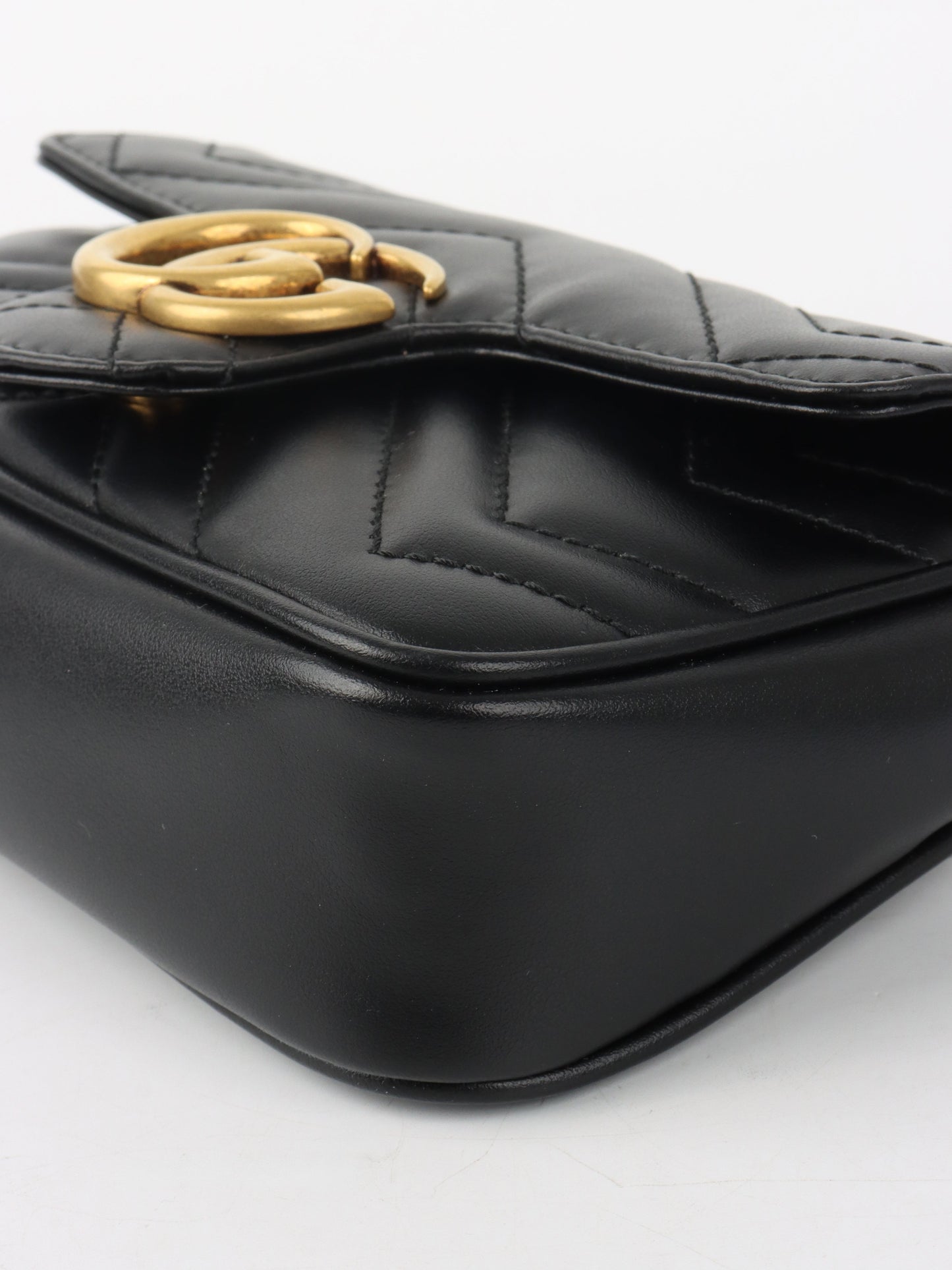 Gucci Black Super Mini Marmont Bag.