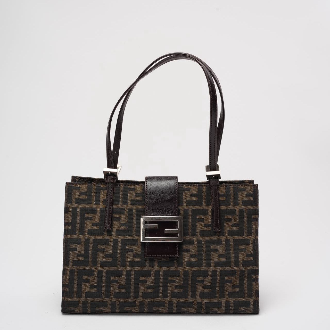 Fendi Handbag Zucca Double Bag Top Handle