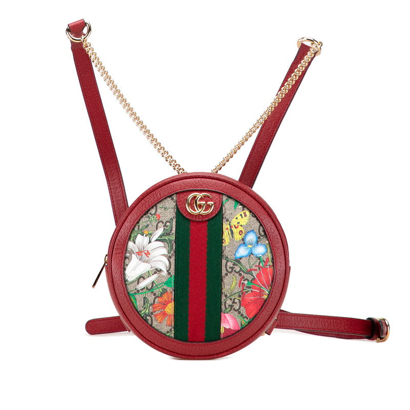 Gucci Flora Ophidia Pvc Backpack Leather