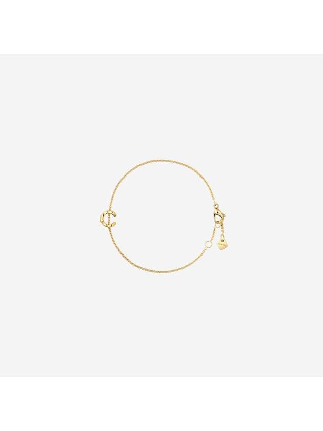 Coco Quilted Motif Chain Bracelet Yellow Gold Chanel