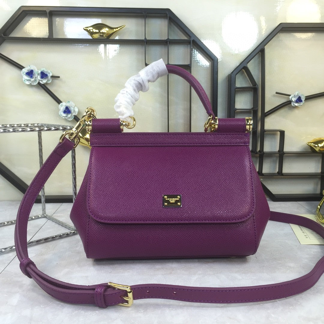 Top Quality Sicily Handbag In Dauphine Violet Medium Travel Bag