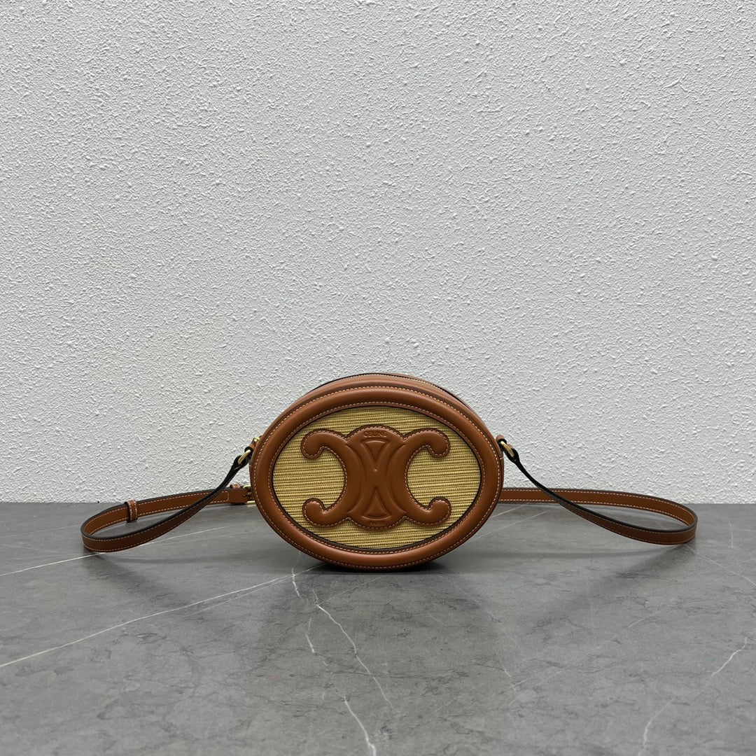 Top Quality Oval Bag Cuir Triomphe In Tan Travel Bag