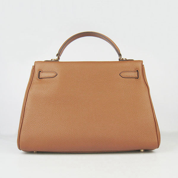 Hermes Luxury Kelly Cm Togo Light Coffee Golden Leather Travel Bag