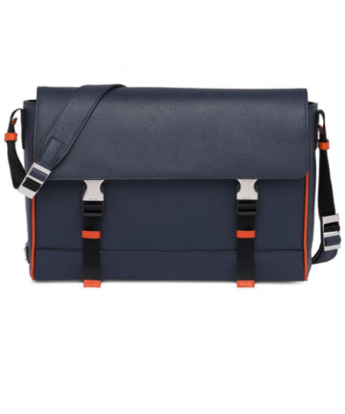 Prada Shoulder Bag Leather Saffiano Orange