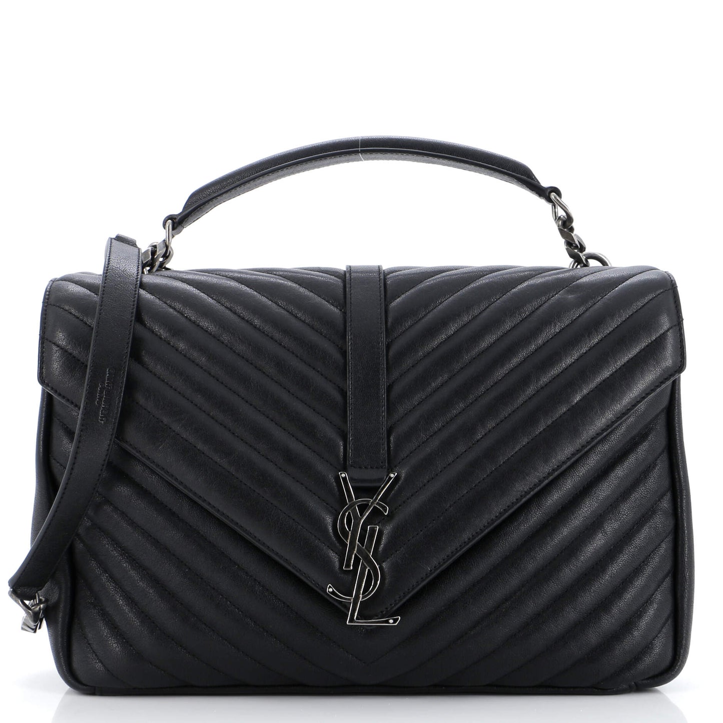 YSL Saint Laurent Saint Laurent Trending Classic College Bag Chevron Leather Matelasse Travel Bag