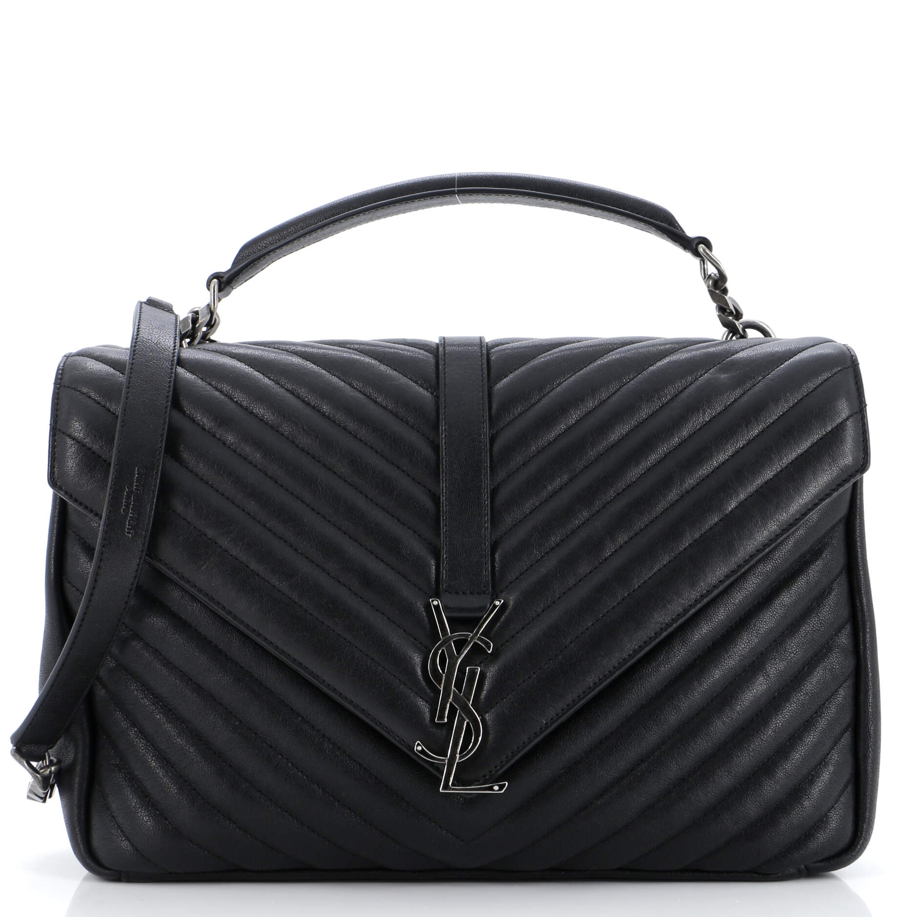 YSL Saint Laurent Saint Laurent Trending Classic College Bag Chevron Leather Matelasse Travel Bag