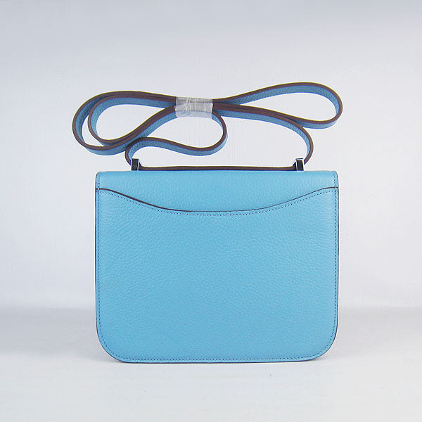Hermes Luxury Constance Cowskin Bag H Light Leather Blue Travel Bag