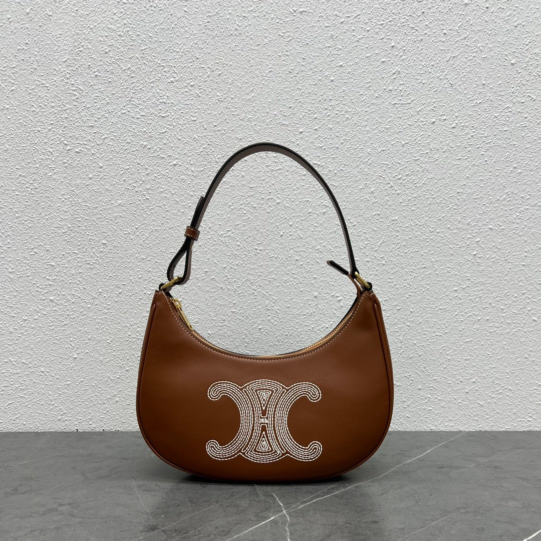 Top Quality Ava Bag With Triomphe Embroidery Tan Travel Bag