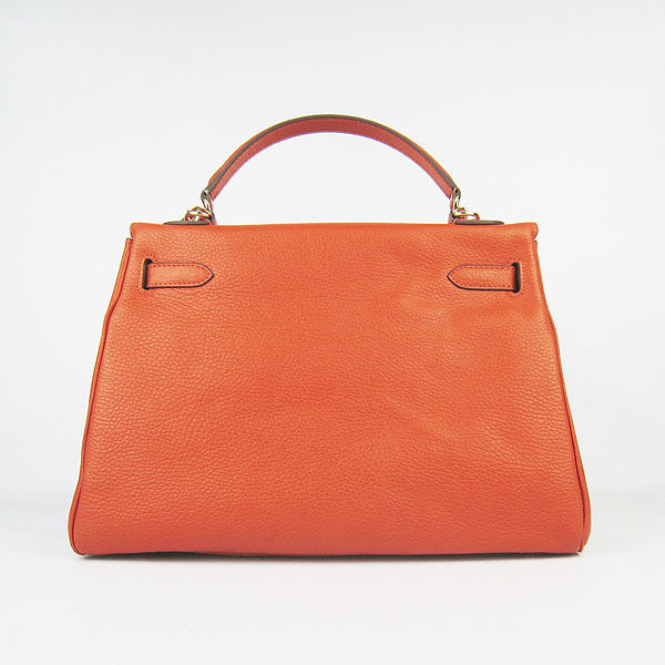 Hermes Luxury Kelly Cm Togo Orange Golden Handbag Leather Travel Bag