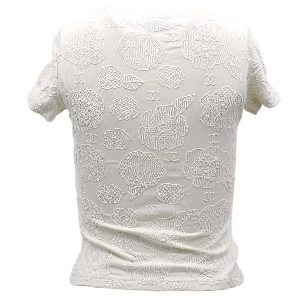 Chanel Camellia T-shirt White 98P #38