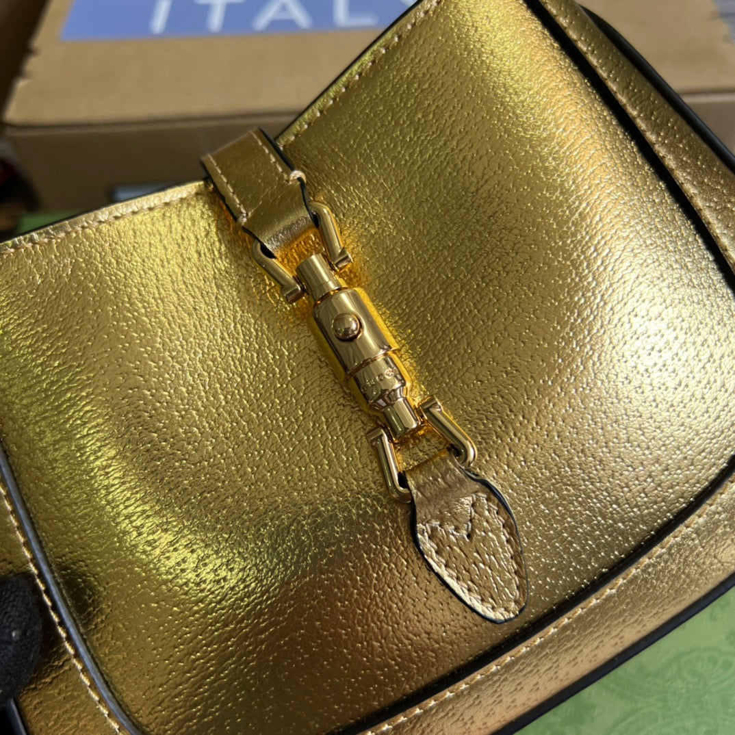 gg Jackie Lizard , ’s Gold Mini Bag