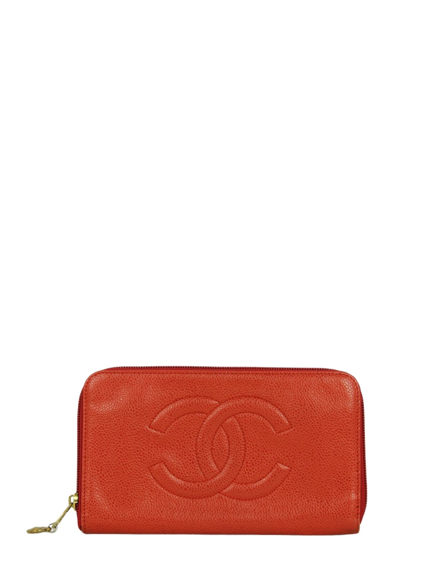 Chanel Red Caviar Timeless Wallet Handbag