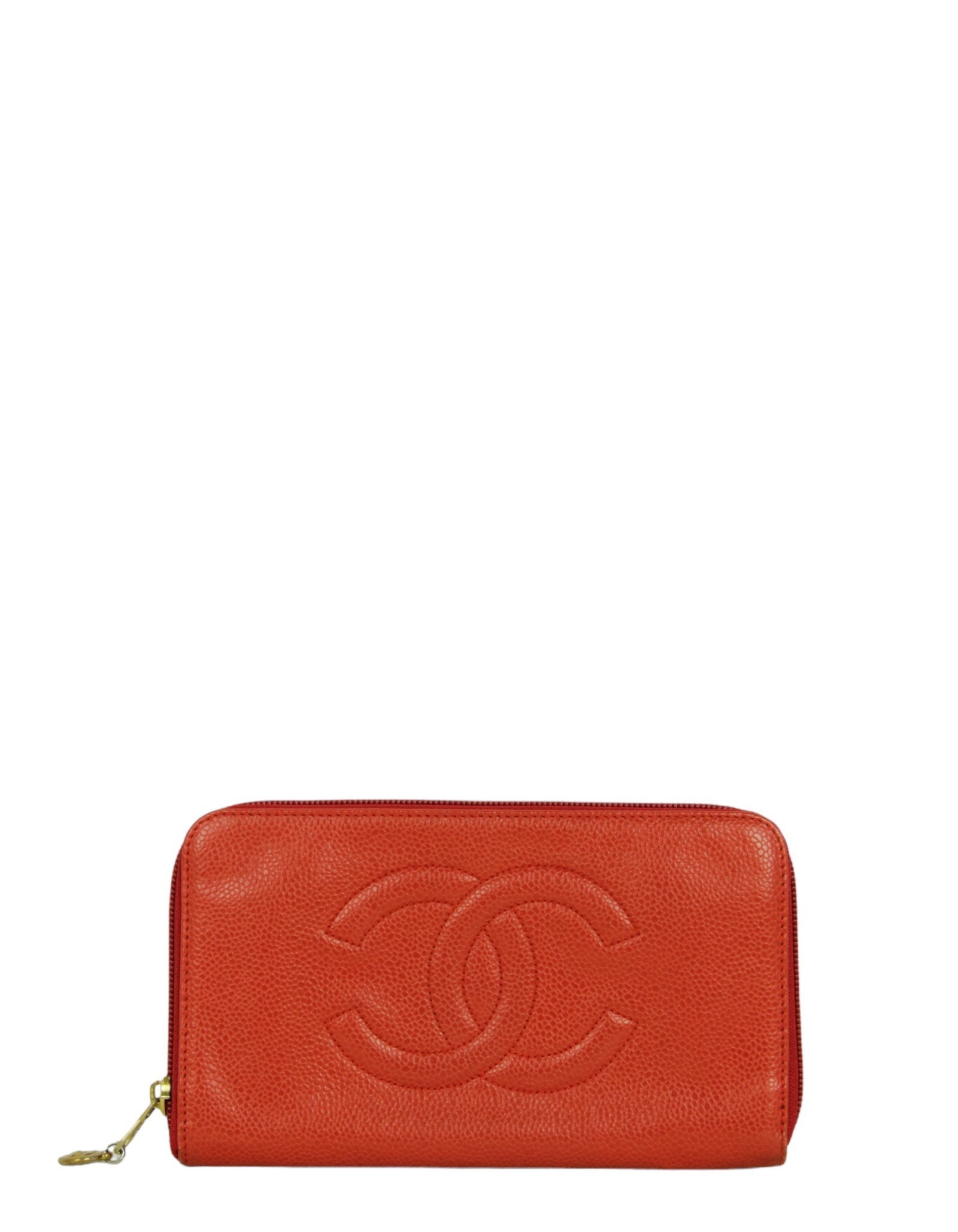 Chanel Red Caviar Timeless Wallet Handbag