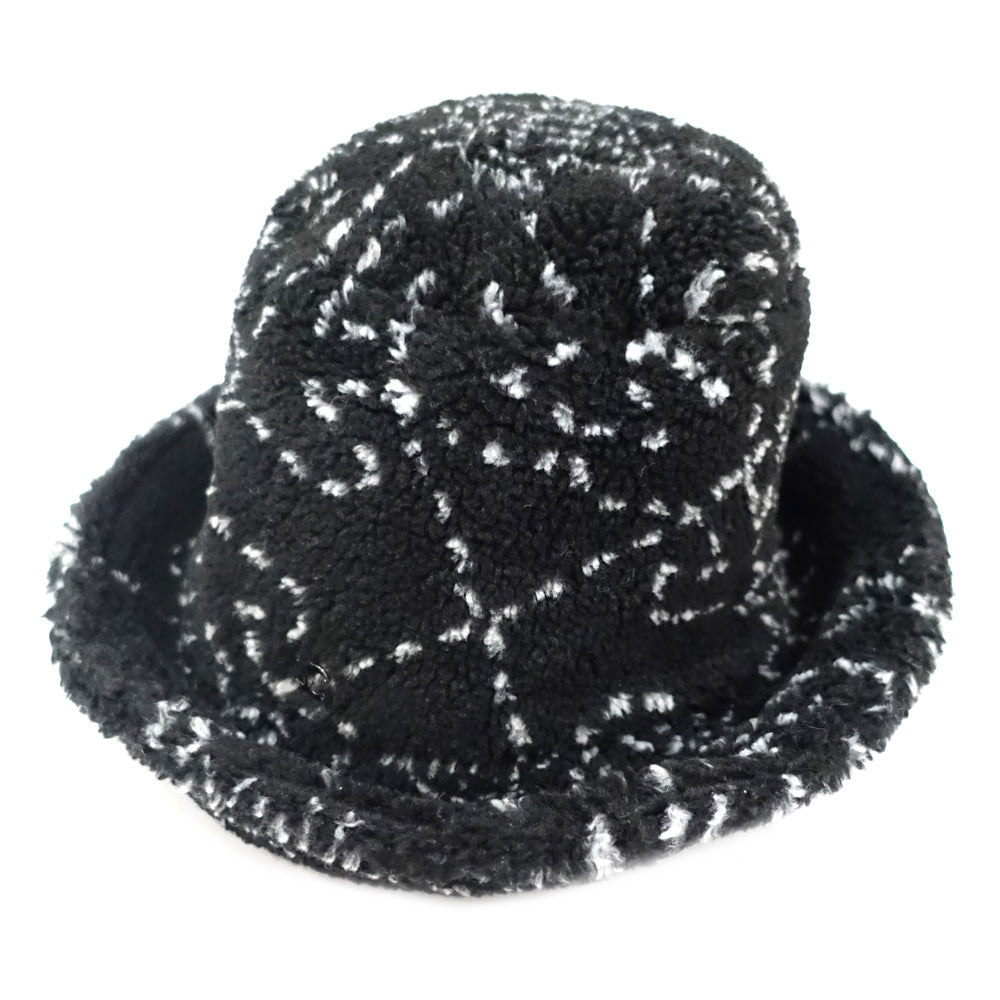 Chanel Bucket Hat  7847 S Size 21B Fur Boar Black Hat Small
