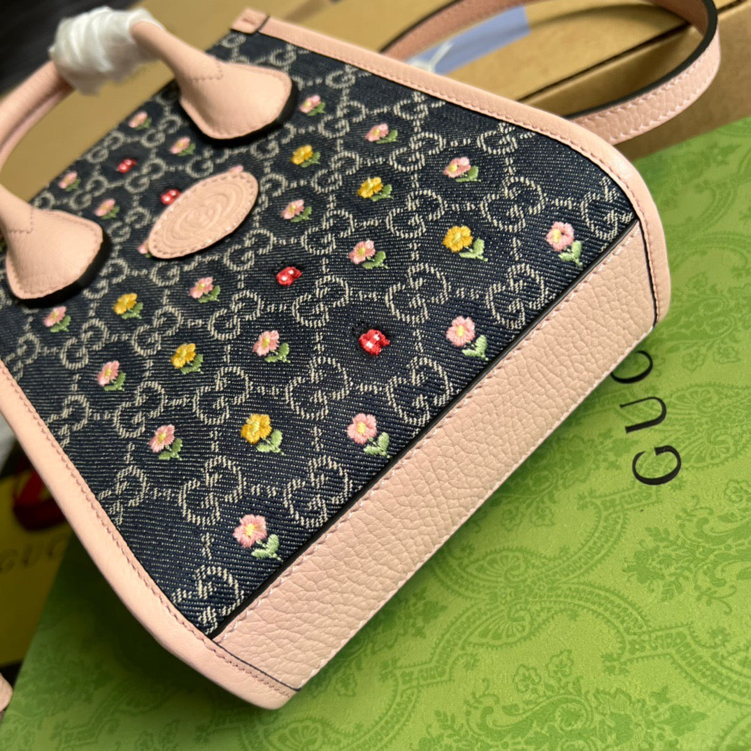 gg Blooming Love , ’s Beige Mini Tote Bag