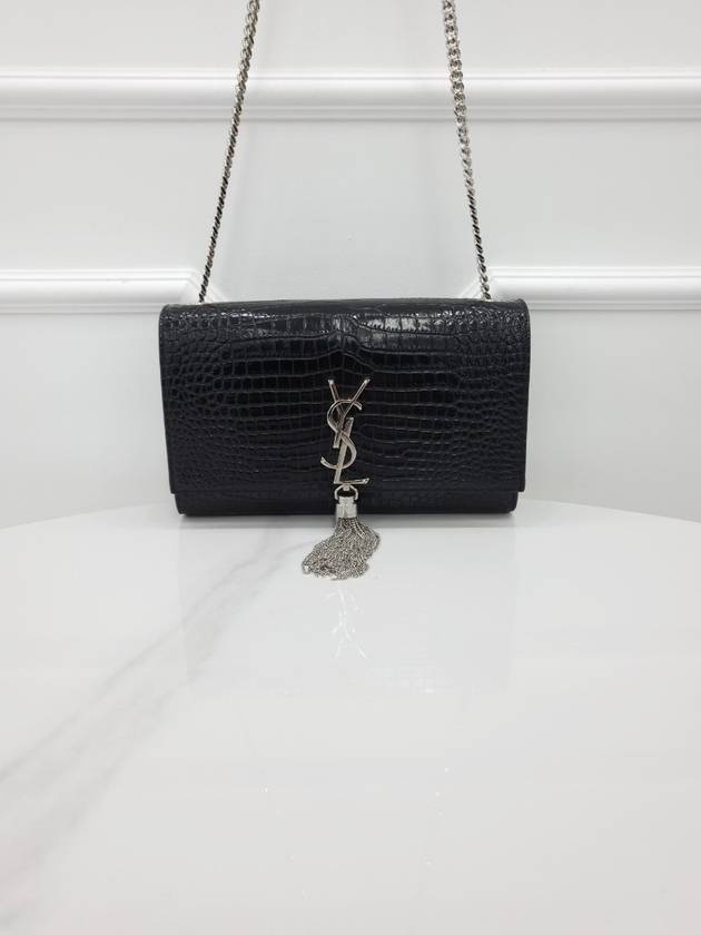 YSL Saint Laurent Saint Laurent Trending Crocodile Kate Tassel Bag Medium Chain Travel Bag