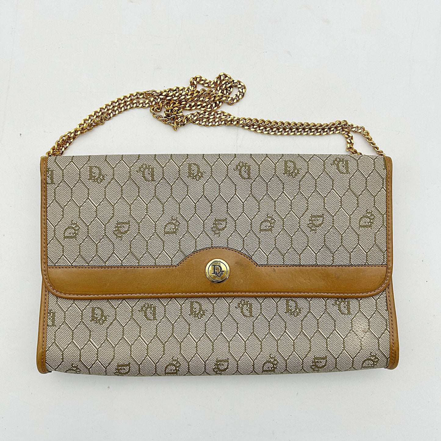 Dior Shoulder Bag Christian Bag Honeycomb Pattern Shoulder di3319cc Brown Beige Chain