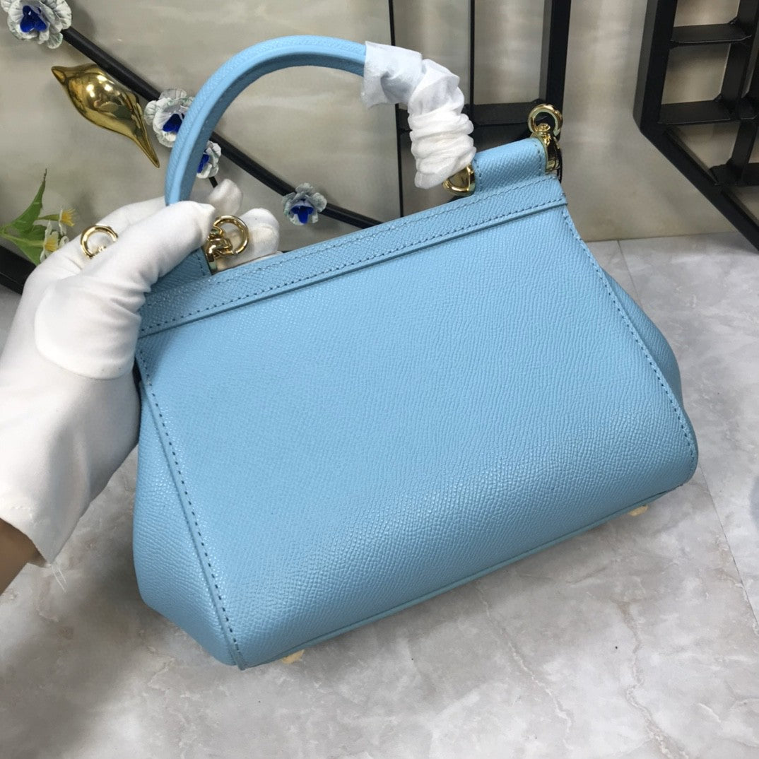 Top Quality Sicily Handbag In Dauphine For Blue Medium Travel Bag