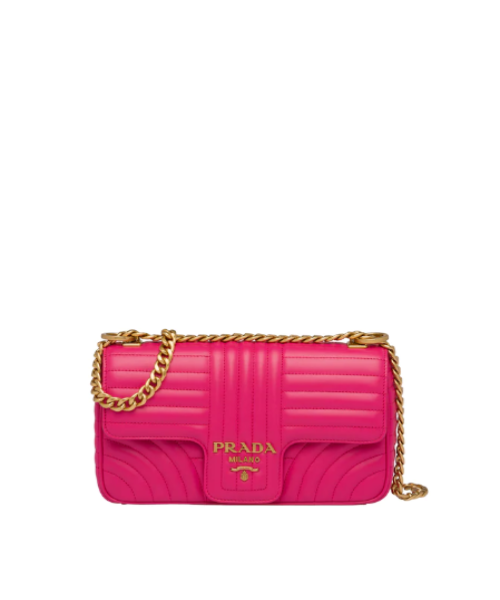 Prada Diagramme Bag Fuchsia Leather Medium Travel Bag