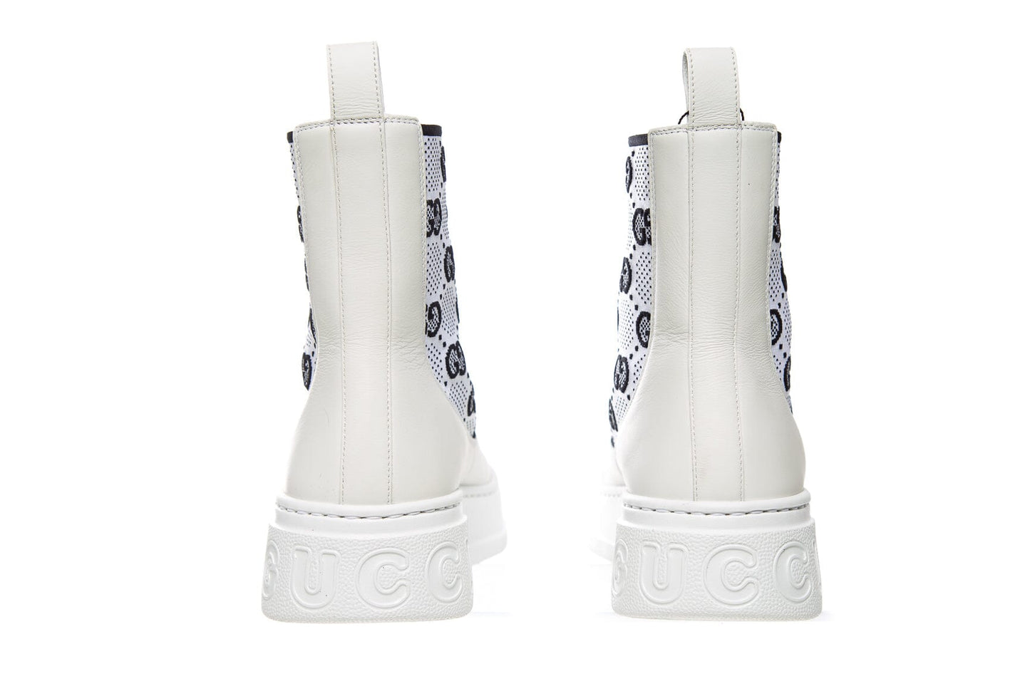 Gucci White Leather Ankle Boots SZ 37