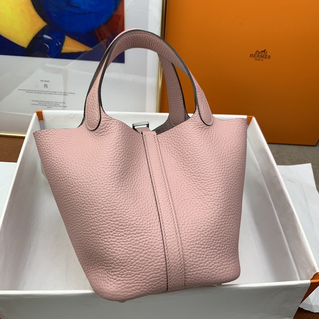 Top Quality Picotin Lock Bag Light With Pink Travel Bag