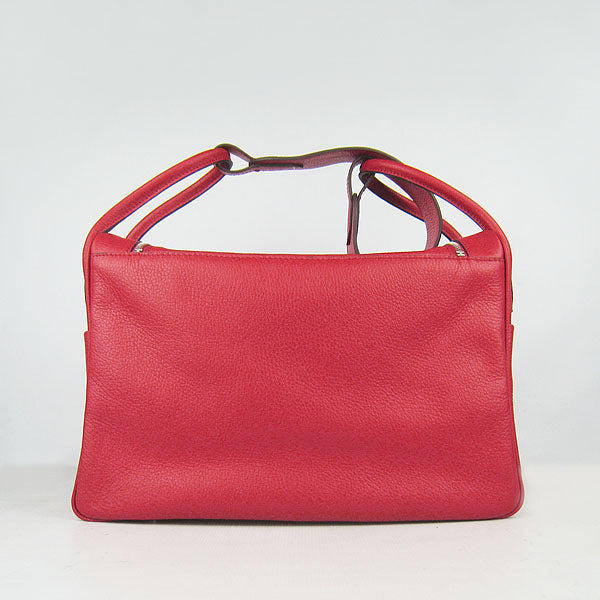 Hermes Luxury Lindy Cm Handbag Red Silver Travel Bag