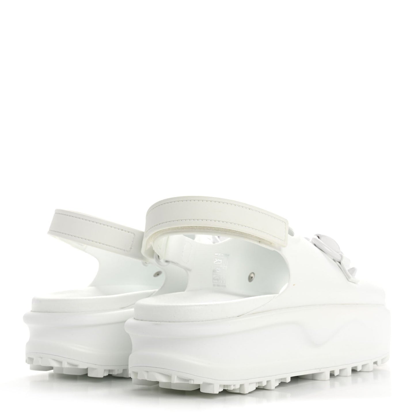 Gucci Soft Rubber Horsebit Touch Womens Strapped Sandals 38 Great White