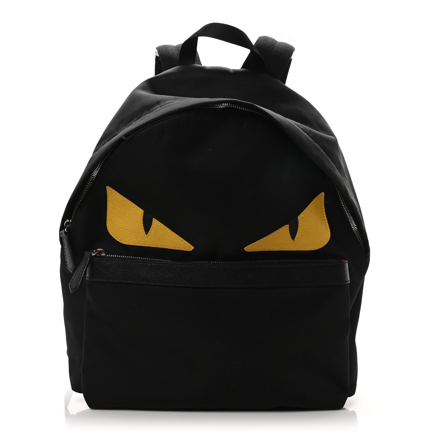 Fendi Backpack Elite Monster Eyes Rounded Leather Nylon Vitello