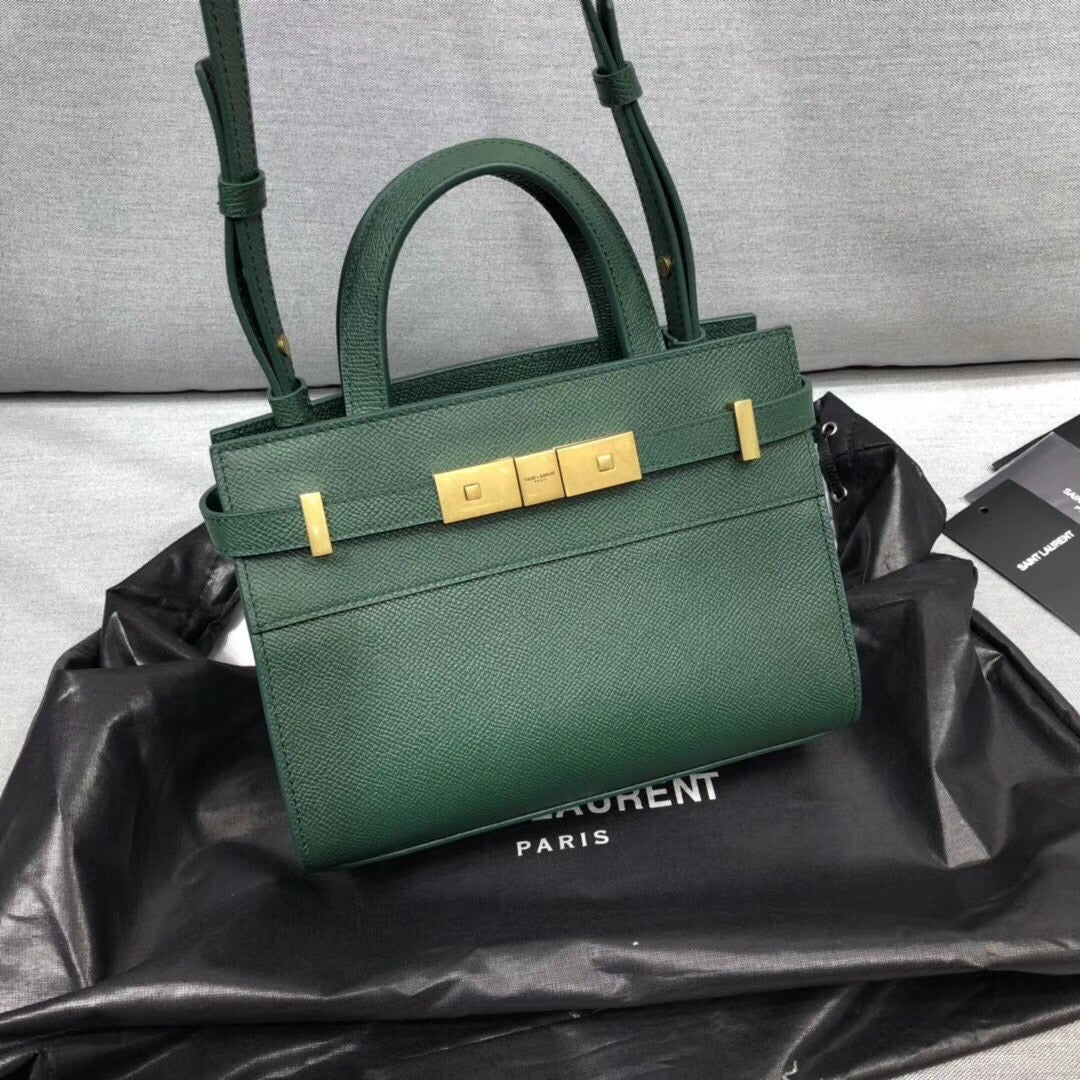 YSL Saint Laurent Manhattan Nano Shopping Box 8in Green Handbag